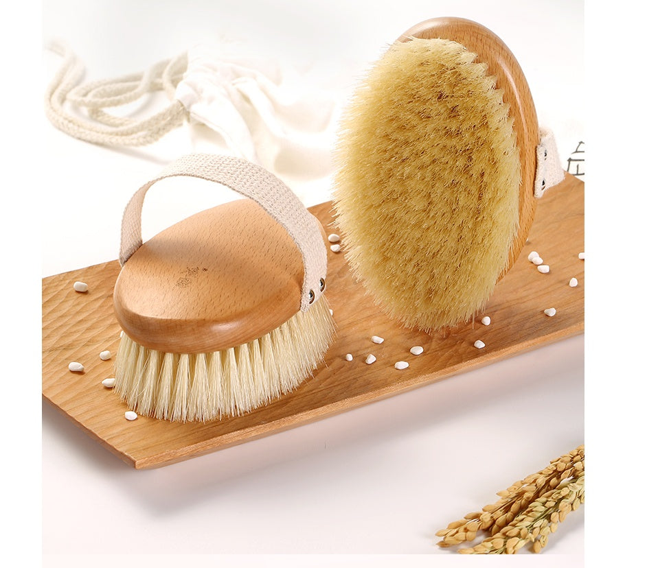 Natural Bristle Dry Brush for Body Exfoliation