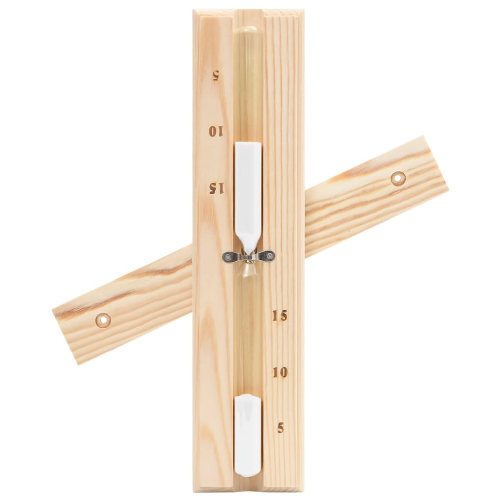 2-in-1 Sauna Hygrothermograph and Hourglass Set, Solid Pine Wood