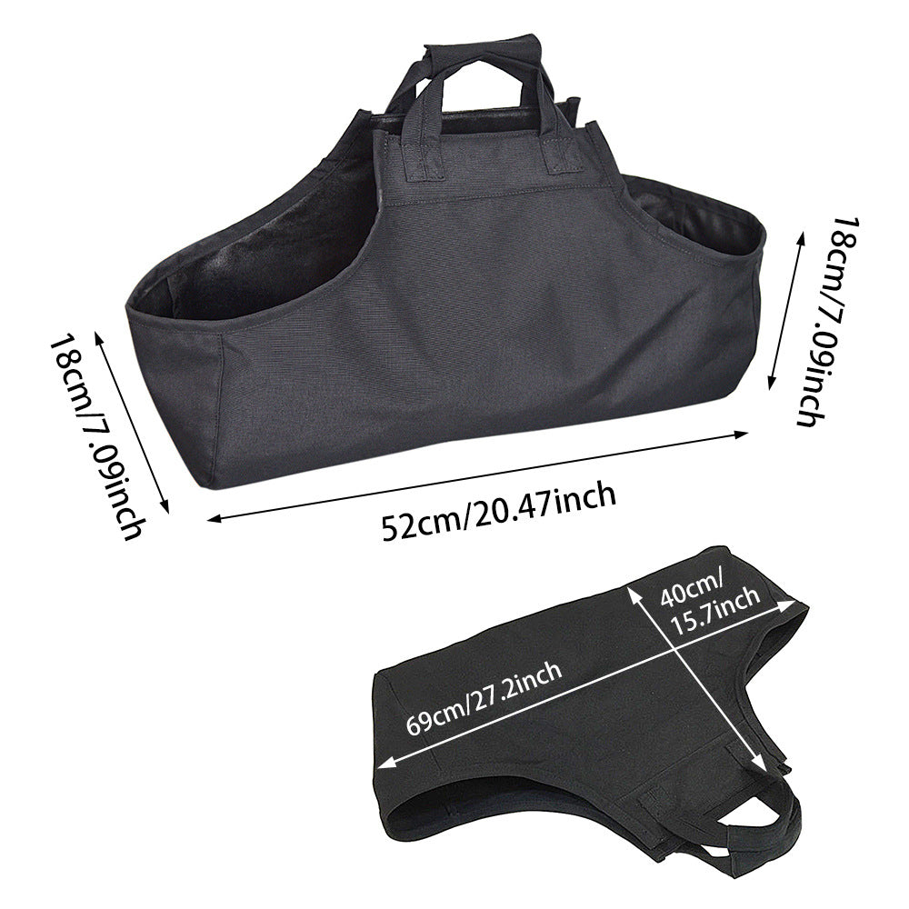 Durable Canvas Firewood Carrier Bag