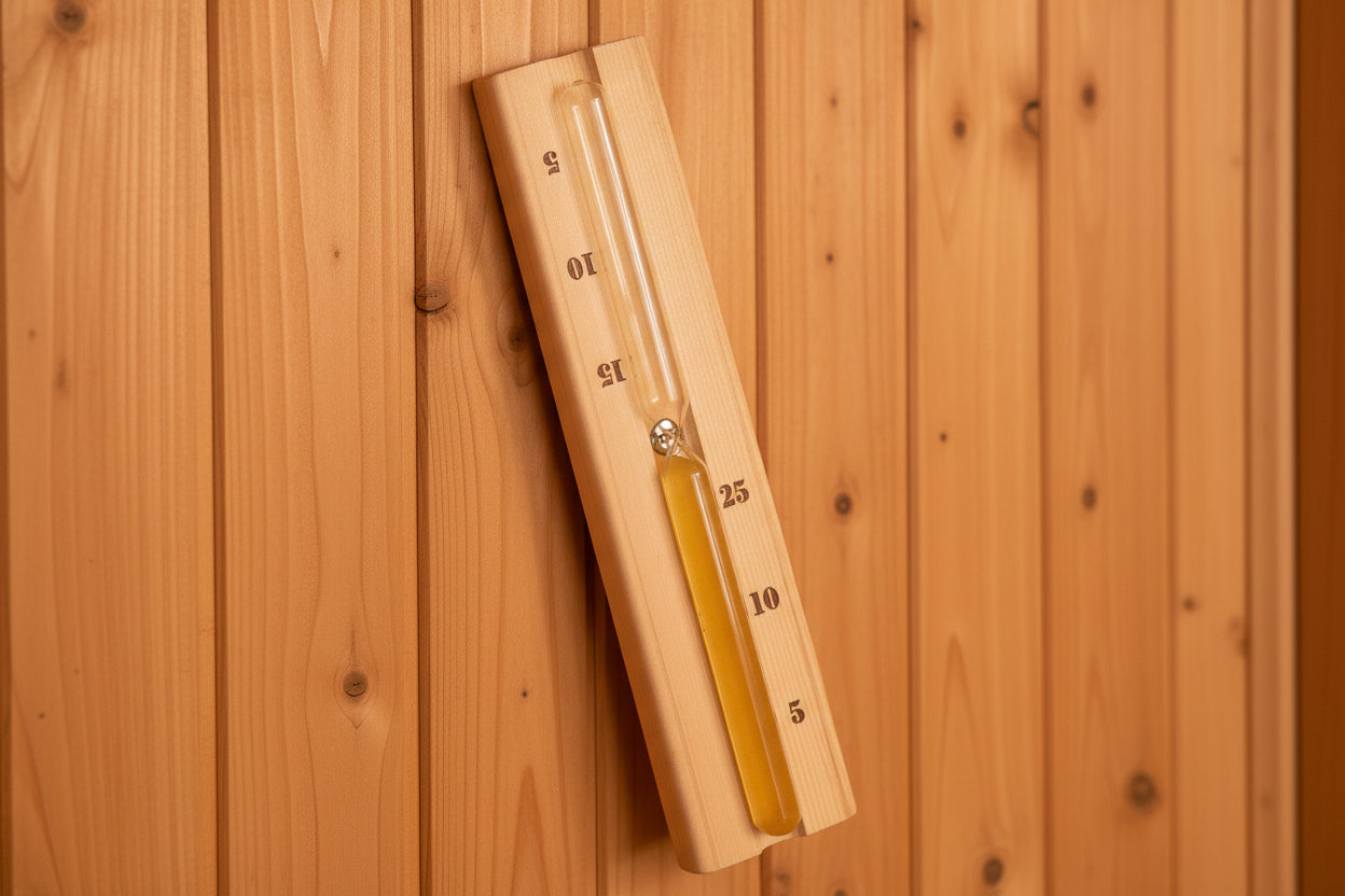 Premium 5-Piece Sauna Accessory Set – Complete Ritual Kit with Bucket, Ladle, Hourglass & Thermo-Hygrometer