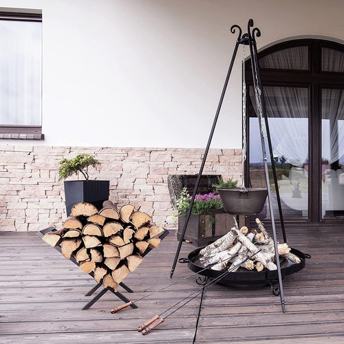 Heavy-Duty Carbon Steel Firewood Rack