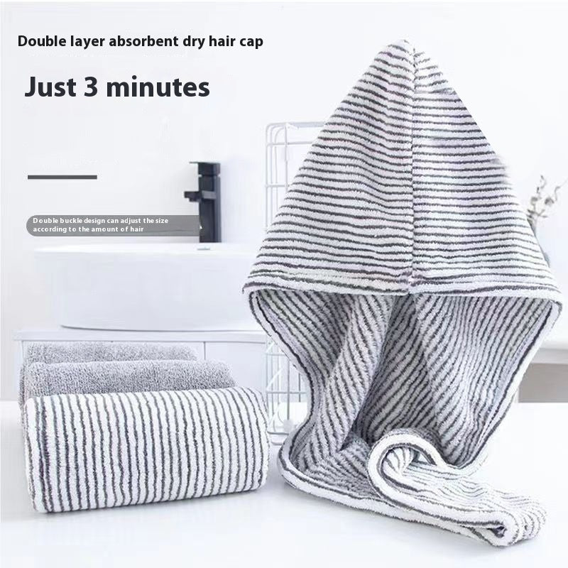 Bamboo Charcoal Hair Drying Towel Cap