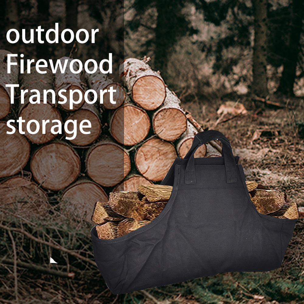 Durable Canvas Firewood Carrier Bag