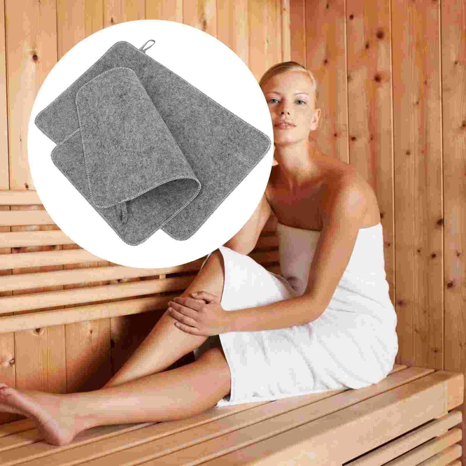 Premium Felt Sauna Seat Cushion Set (2-Pack) - Absorbent & Portable