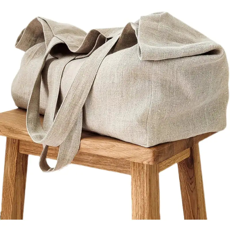 Large Natural Linen Spa & Sauna Bag – Breathable Tote for Wellness Essentials