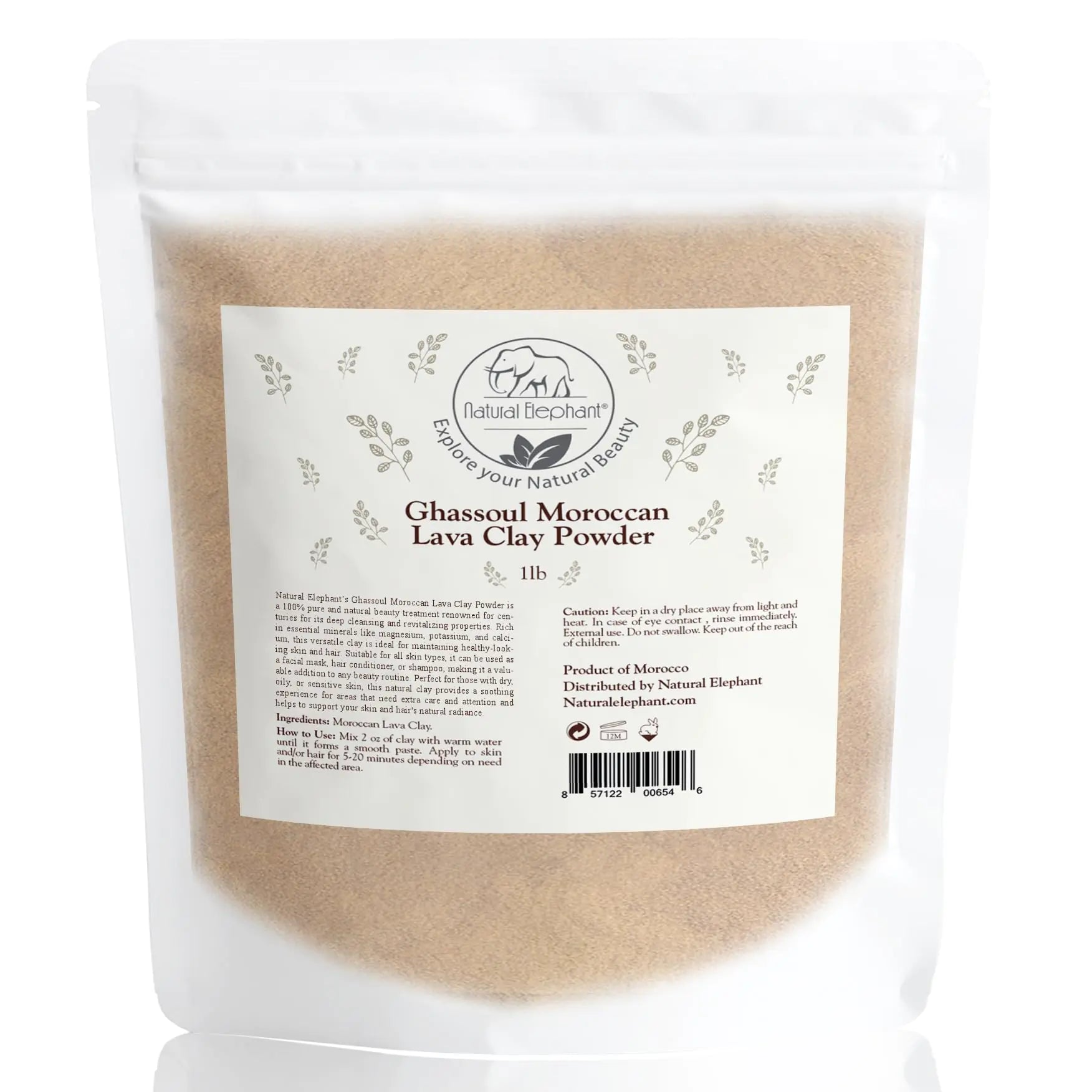 Moroccan Ghassoul Lava Clay Powder – 100% Pure & Natural (1 lb / 450g)