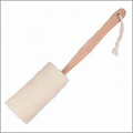 Natural Loofah Bath Brush with Long Wood Handle – Exfoliating Body Scrubber