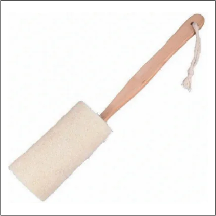 Natural Loofah Bath Brush with Long Wood Handle – Exfoliating Body Scrubber